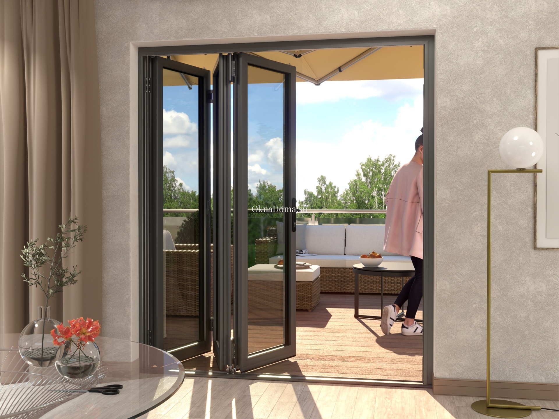 Складные двери - гармошки ALT BF73