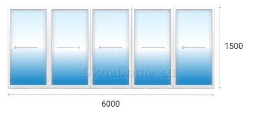 Лоджия шириной 6000 мм.