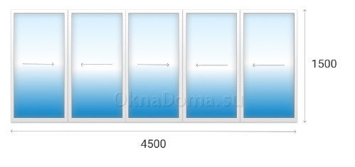 Лоджия шириной 4500 мм.